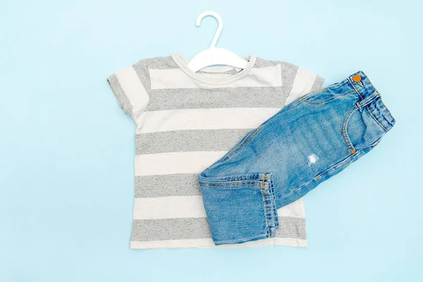 Baju Bayi Dan Celana Jeans Set Pakaian Anak Anak Dan — Stok Foto