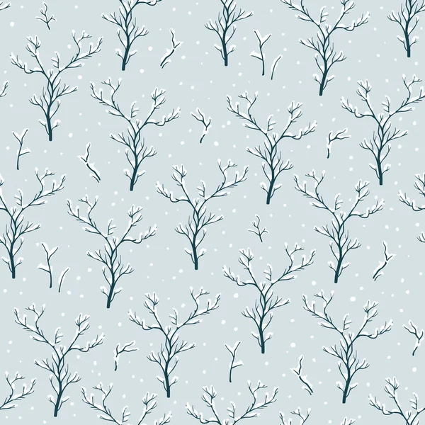 Seamless Mönster Med Vinter Träd — Stock vektor