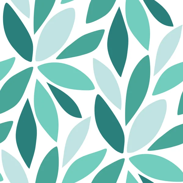 緑の葉を持つ花のシームレスなパターン — ストックベクタ