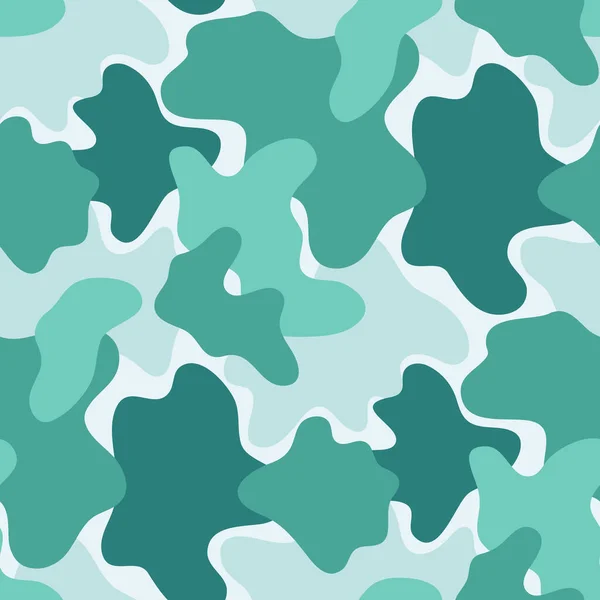 Abstraktes Camouflage Nahtloses Muster Mit Gewellten Organischen Formen — Stockvektor