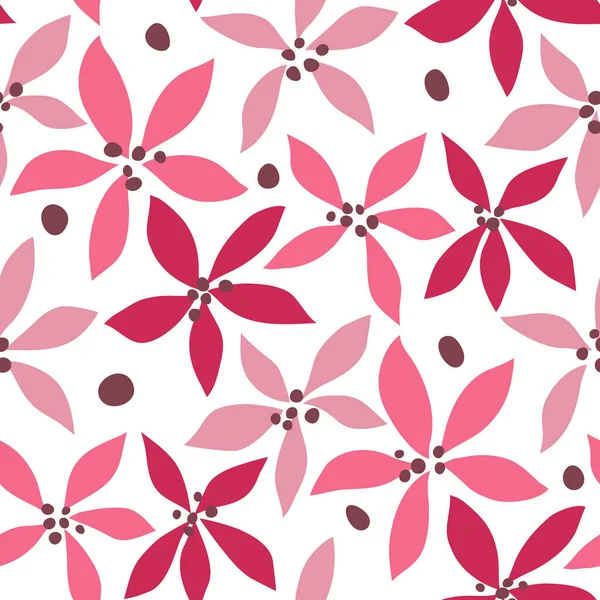 Sömlös Blommönster Med Rosa Blommor — Stock vektor
