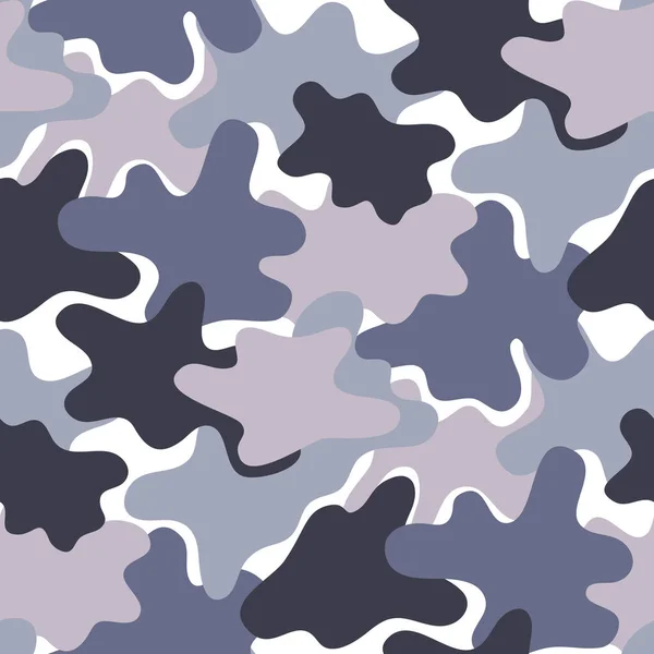 Abstract Seamless Camouflage Pattern Wavy Shapes — Stock Vector