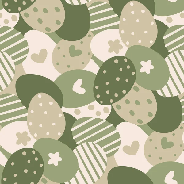 Patrón Sin Costuras Con Huevos Pascua Decorados — Vector de stock