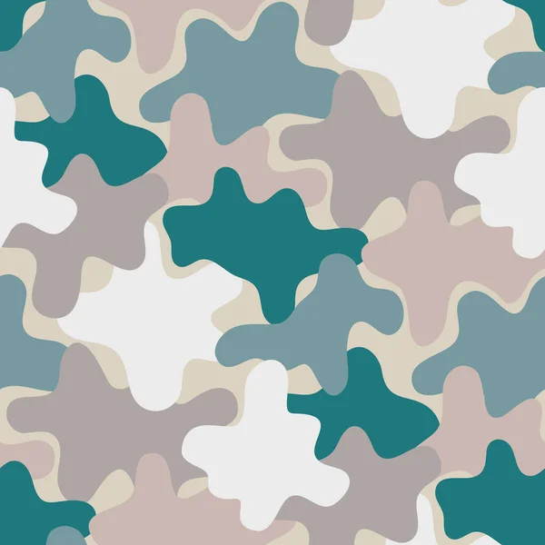 Nahtloses Camouflage Muster Mit Abstrakten Wellenformen — Stockvektor