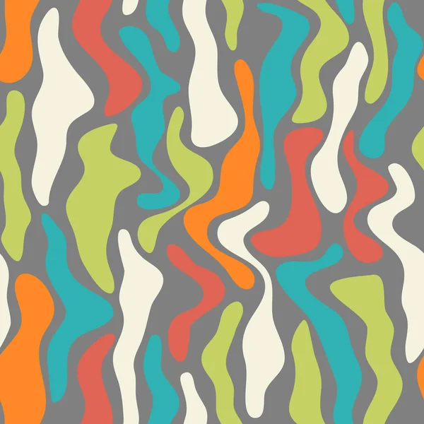 Kleurrijk Naadloos Patroon Met Abstracte Golvende Vormen — Stockvector
