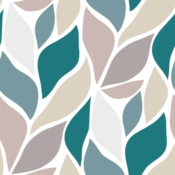 波状の葉を持つ花のシームレスなパターン — ストックベクタ