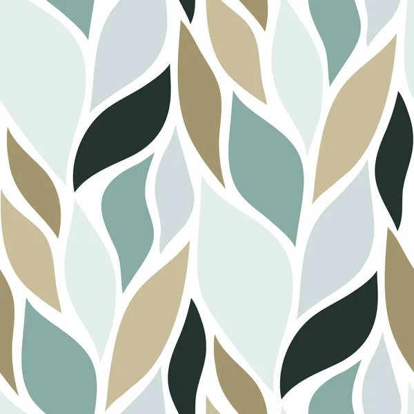 Abstract Floral Seamless Pattern Wavy Leaves — Stockvector