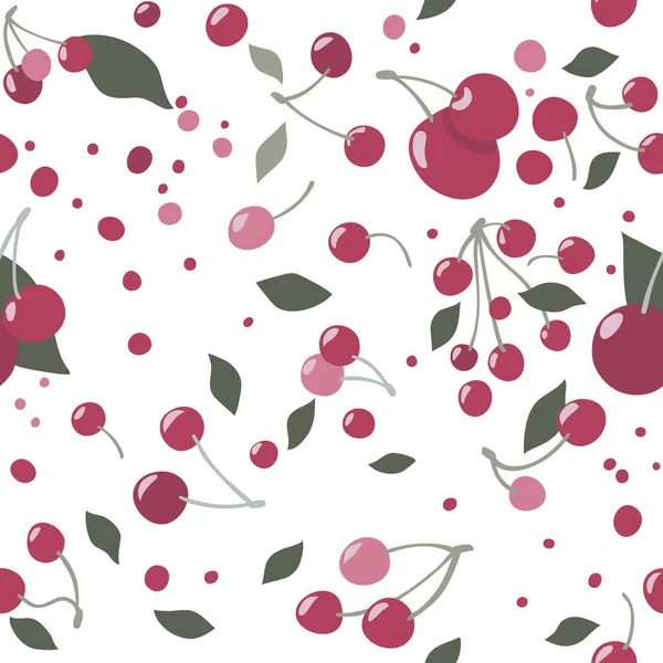 Seamless Pattern Cherry — Stock Vector