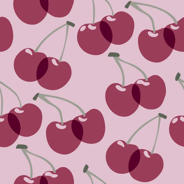 Seamless Pattern Cherry — Stock Vector