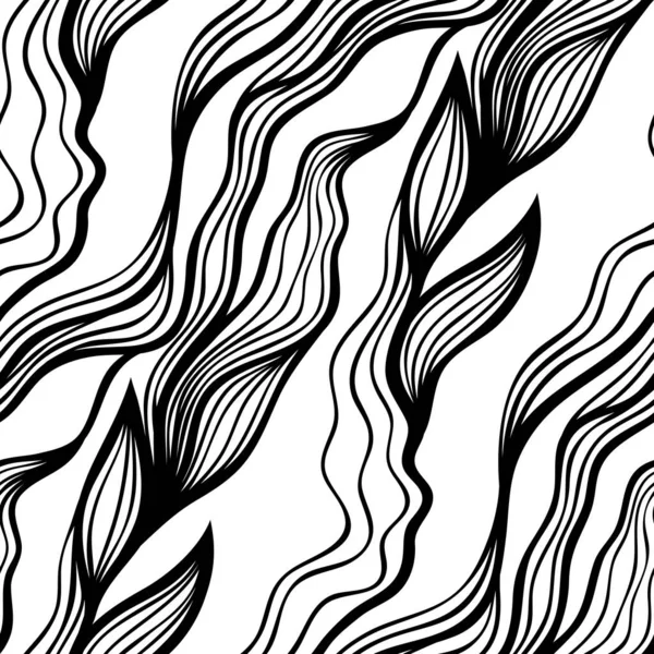Абстрактный Черно Белый Бесшовный Векторный Рисунок — стоковый вектор
