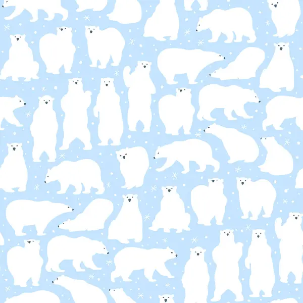 无缝模式与北极熊 — 图库矢量图片#