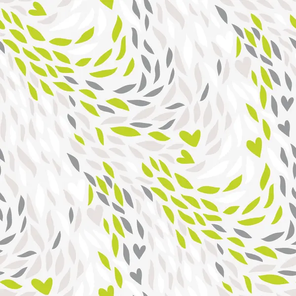 Seamless Pattern Small Leaves Hearts Royalty Free Stock Vectors