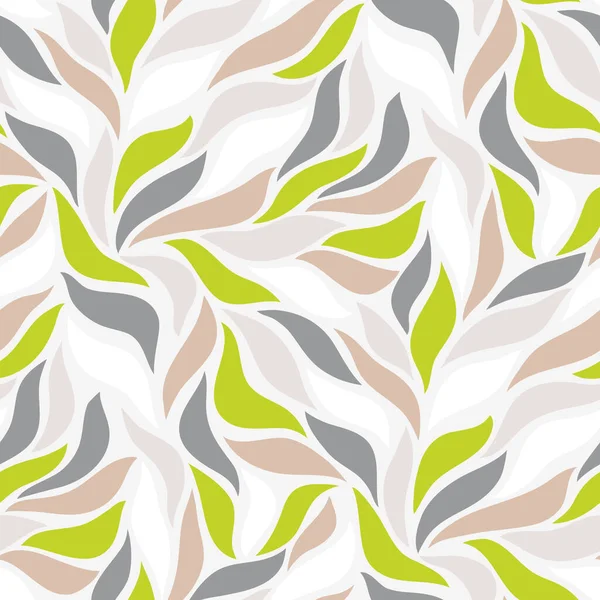 Seamless Pattern Abstract Wavy Leaves Vector Graphics