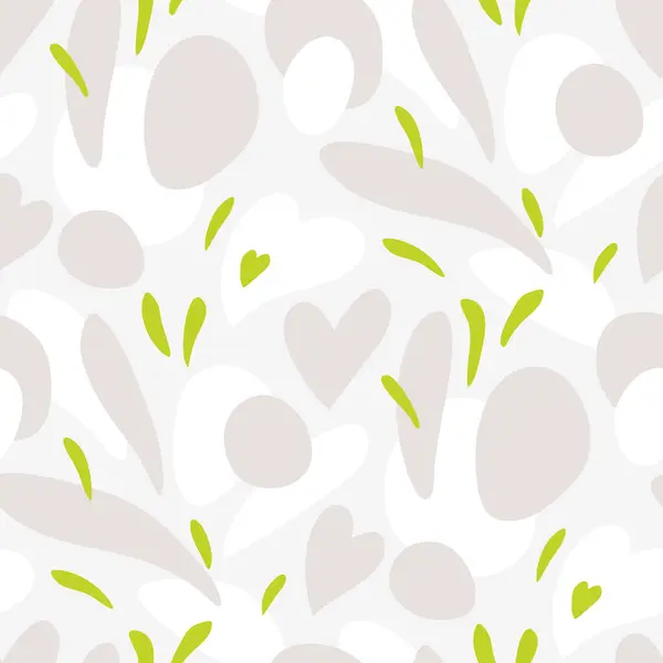 Abstract Seamless Pattern Hearts Leaves Abstract Spots Royalty Free Stock Illustrations