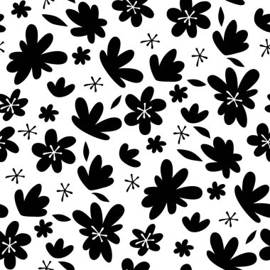 siyah ve beyaz çiçek desenleri