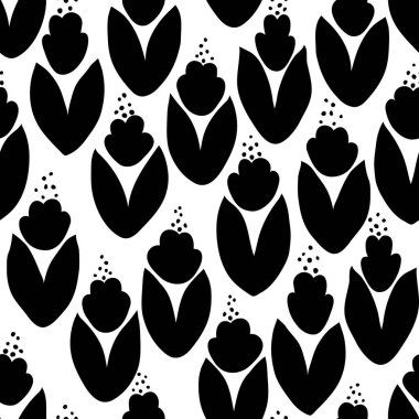 siyah ve beyaz çiçek desenleri