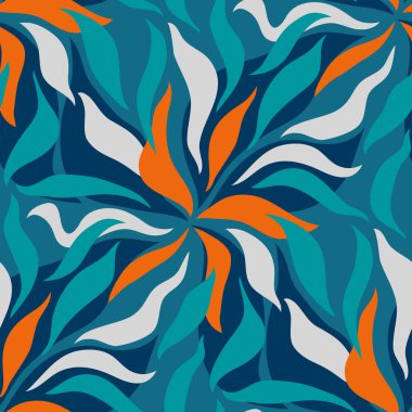 Kusursuz çiçek deseni ve soyut dalgalı çiçekler.