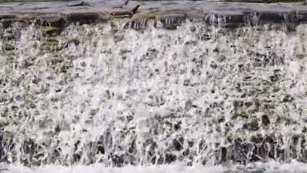 Broken Dam Water Waterfall Slow Motion Ecological Catastrophy — Stock Video