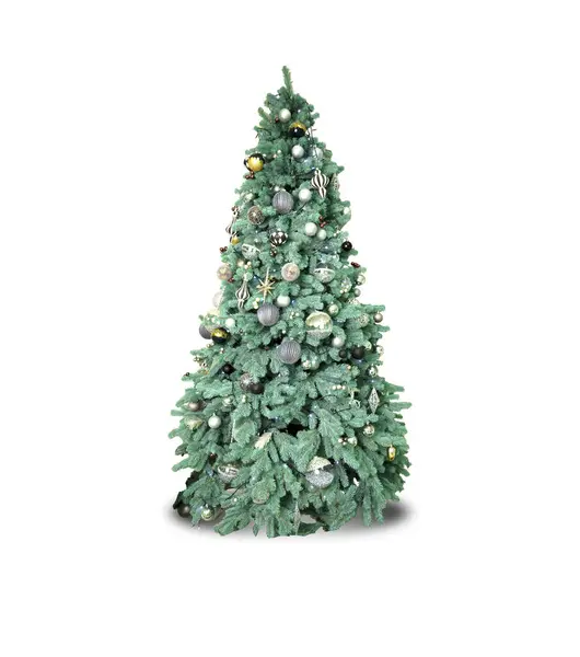 Christmas Tree Toys Isolated White Holidays Decorations Signs Symbols — Stock Photo, Image