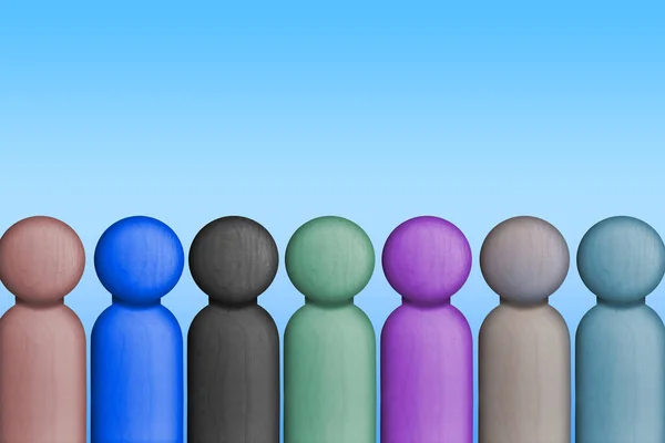 Diversity Inclusion Concept Displayed Multi Colored Characters Standing Side Side — Stock Photo, Image