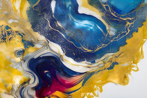 Abstract fluid art painting in alcohol ink technique. Fluid art