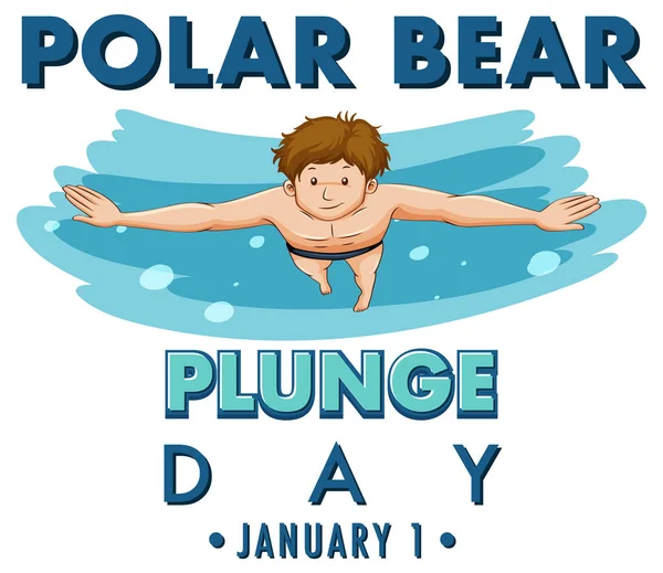 Polar Bear Plunge Day ปภาพไอคอนเด อนมกราคม — ภาพเวกเตอร์สต็อก