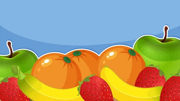 Plantilla Fondo Frutas Mixtas Ilustración — Vector de stock
