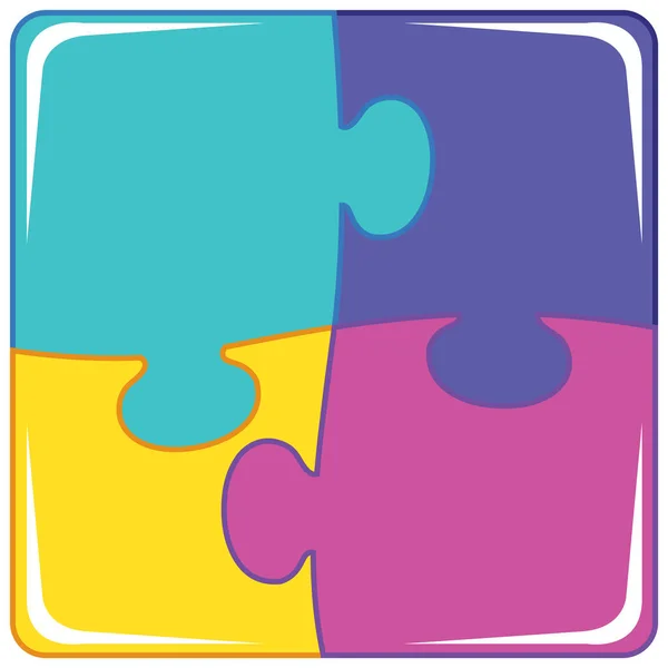 Colourful Jigsaw Puzzle Background Illustration — 스톡 벡터