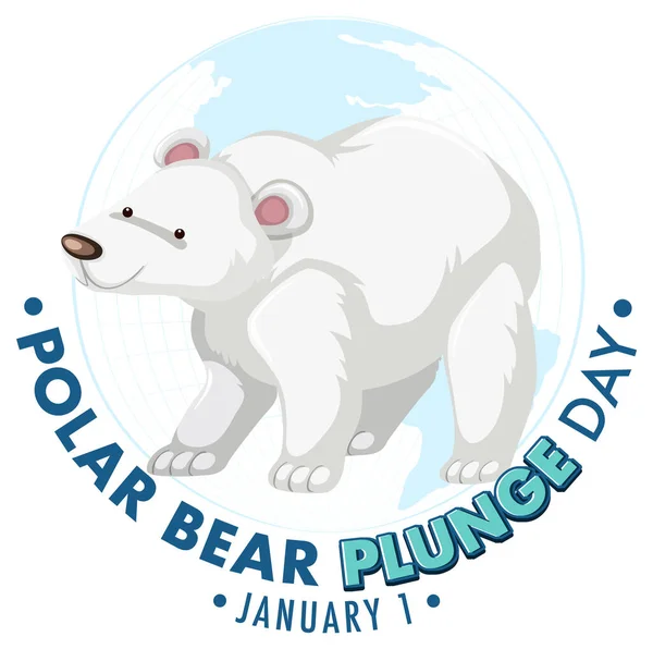 Polar Bear Plunge Day January Icon Illustration — Stock Vector