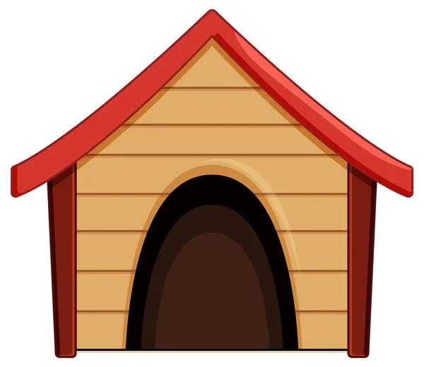 Ξύλινο Σπίτι Σκύλου Απομονωμένη Εικόνα — Διανυσματικό Αρχείο