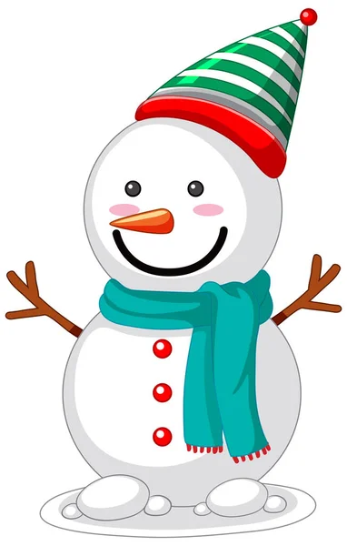 Snowman Dans Illustration Thème Noël — Image vectorielle