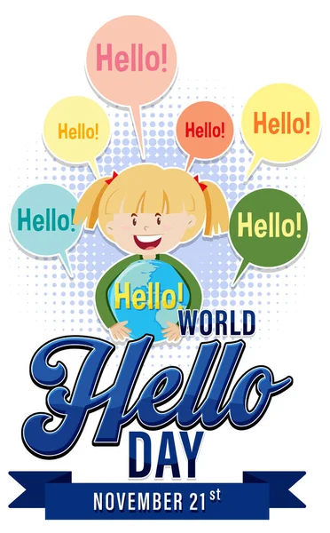 stock vector World hello day poster design illustration