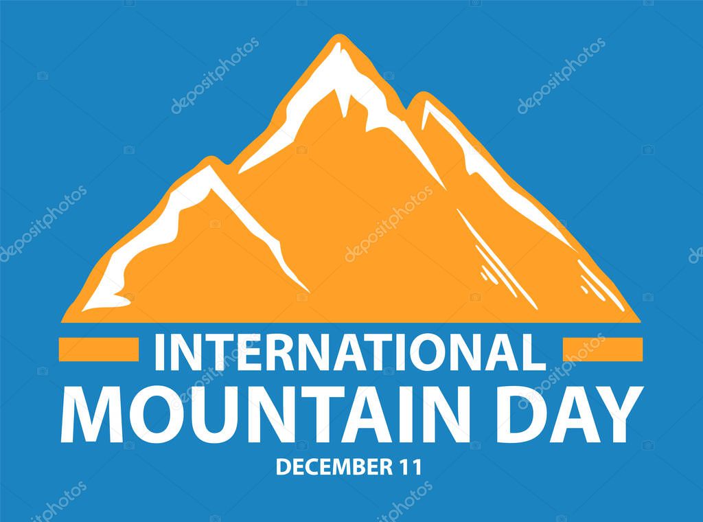 International mountain day text for poster design illustration