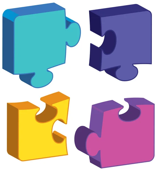 Jigsaw Pieces Set Ilustração — Vetor de Stock