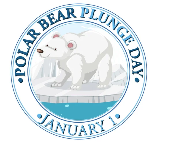 Ilustrace Lednového Dne Polárního Medvěda — Stockový vektor