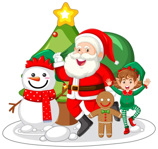 Cute Christmas Znaków Ikona Izolowane Ilustracja — Wektor stockowy