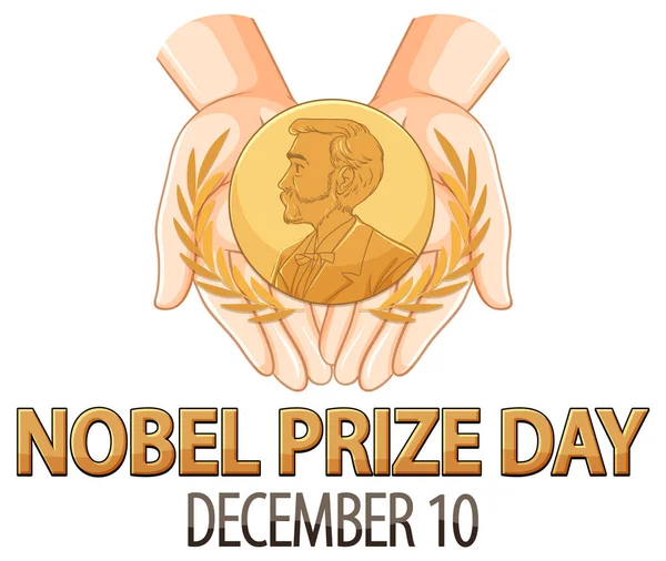 stock vector Nobel Prize Day text for banner or poster design illustration