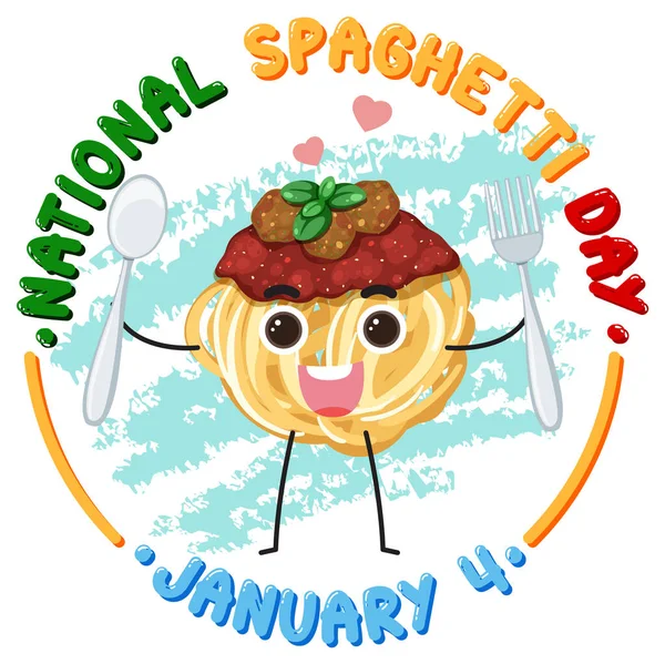 National Spaghetti Day Banner Design Illustration — Stock Vector