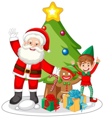 Sevimli Noel karakterleri simgesi izole edilmiş