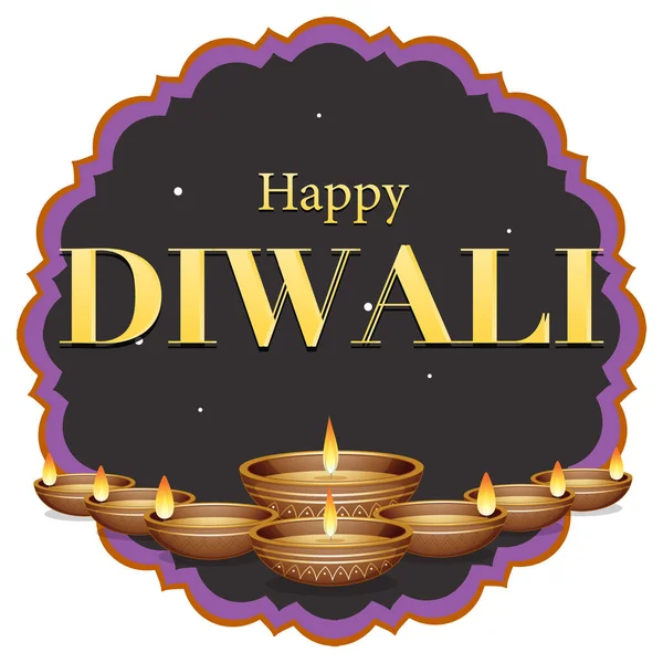 Happy Diwali Day Poster Design Illustration — ストックベクタ