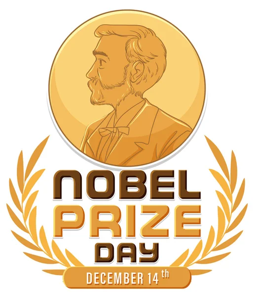 stock vector Nobel Prize Day text for banner or poster design illustration