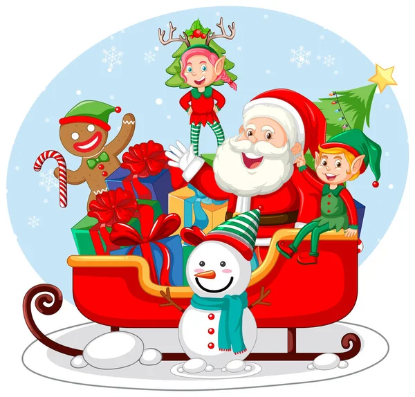 Roztomilé Vánoční Postavy Ikona Izolované Ilustrace — Stockový vektor