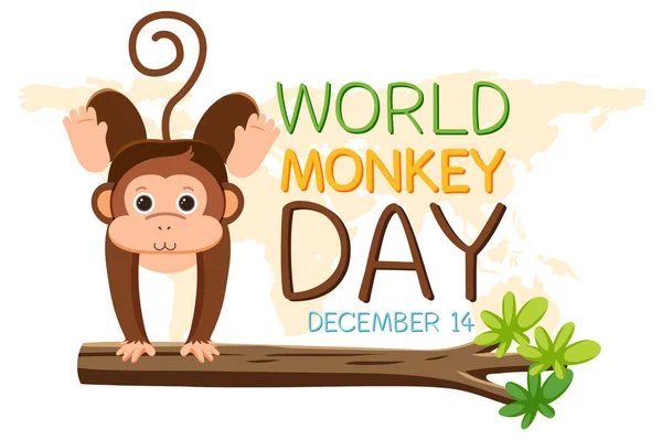 Día Mundial Del Mono Diseño Póster Ilustración — Archivo Imágenes Vectoriales
