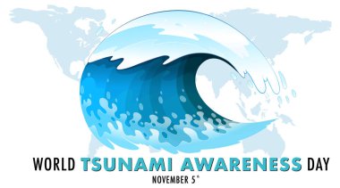 World Tsunami Awareness Day Banner Design illustration