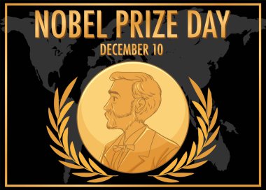 Nobel prize day poster design illustration clipart