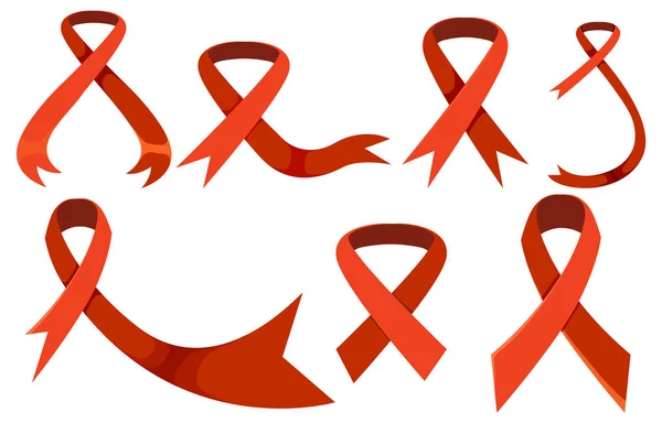 Simbolo Della Giornata Mondiale Dell Aids Con Nastri Rossi Illustrazione — Vettoriale Stock
