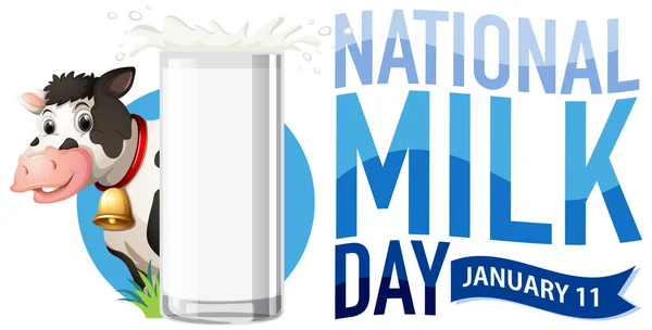 Ulusal Süt Günü Ocak Ikonu Illüstrasyonu — Stok Vektör
