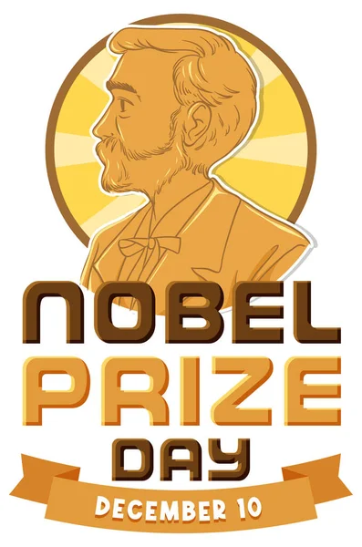 Testo Del Premio Nobel Illustrazione Banner Poster — Vettoriale Stock