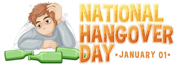 Ilustrasi Hari Hangover Nasional Yang Bahagia - Stok Vektor