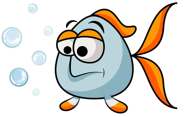 Ein Fisch Mit Großen Augen Cartoon Stil — Stockvektor
